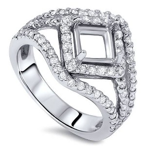 Pompeii3 3/4ct Fancy Princess Cut Diamond Engagement Setting - 1 of 4