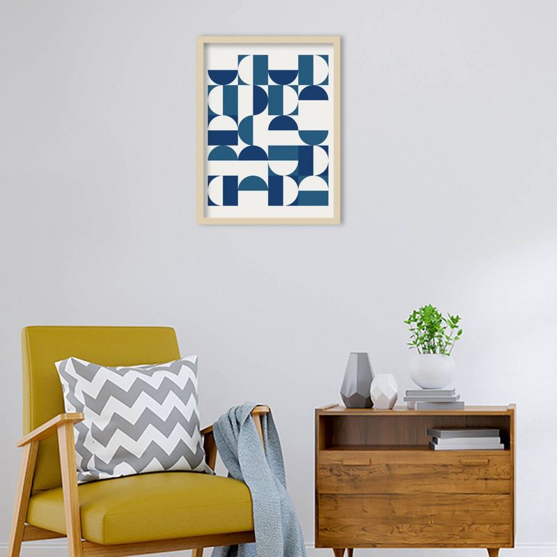 19&#34; x 25&#34; Bauhaus Inspired Geometric Print in Blue and Teal by The Creative Bunch Studio Wood Framed Wall Art Print - Amanti Art, 5 of 10