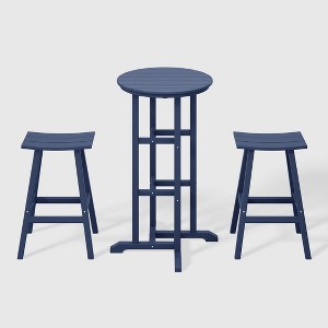WestinTrends Malibu All Weather Hdpe Outdoor Patio Bar Height Bistro Set (3-piece) - 1 of 4