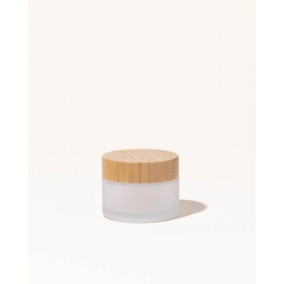 makesy 1.7oz / 50ml frosted glass & bamboo jar