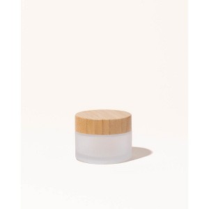 makesy 1.7oz / 50ml frosted glass & bamboo jar - 1 of 3