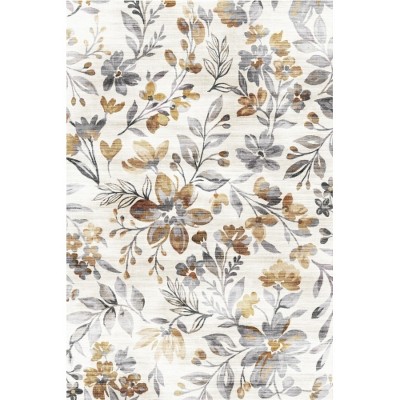 LunaLulinlk White+Gray 40" x 60" Indoor & Outdoor Washable Non-Slip Accent Rug