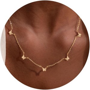 Dainty Charm Necklace for Women, 14K Gold/Silver Plated with Multiple Symbolic Charms - 1 of 4