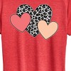 Women's - Instant Message - Snow Leopard Colored Hearts Short Sleeve Graphic T-Shirt - 2 of 4
