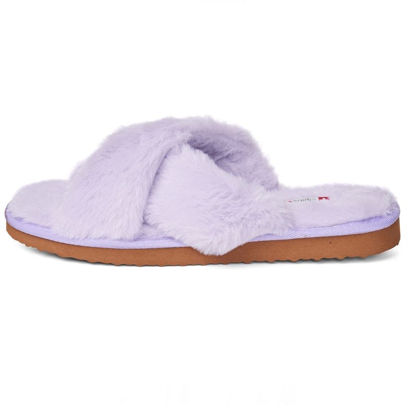 Alpine Swiss Fiona Womens Fuzzy Fluffy Faux Fur Slippers Memory Foam Indoor House Shoes, 3 of 7