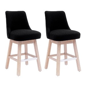 WestinTrends 26" Upholstered Swivel Counter Height Bar Stools (Set of 2) - 1 of 3