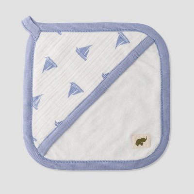 Layette by Monica + Andy Baby 3pc Come Sail Away Bath Towel Set - Blue