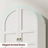 72" Tall Arched Kitchen Pantry Storage Cabinet, Modern Farmhouse Storage Cabinets with 2 Doors & Drawers - 4 of 4