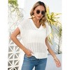 Coolmee Womens V Neck Summer Pullover Sweater Vests Cap Sleeve Tops Casual Loose Fit Lightweight Knit Vest Tops - 3 of 4