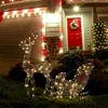 LuxenHome Reindeer and Sleigh Lighted Holiday Decoration Set Brown - 4 of 4