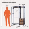 SEVOBAL Freestanding Garment Rack with Shelves 2 Rattan Drawers 4 Hooks for Closet Organization, Brown, 47.2"*15.7"*70.8" - 2 of 4