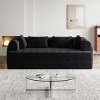 KWPZQEB 78.7'' Convertible Sleeper Sofa Bed with Cylindrical Pillow, Corduroy Folding Couch with Fixed-Shape Frame, Futon Sofa Bed for Living Room - 2 of 4