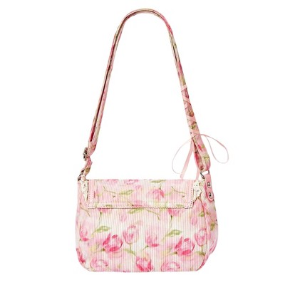 Сумки Alilang Vintage Lace Crossbody for Women, Adjustable Shoulder Purse with Buckle Flap - Pink — фото 5