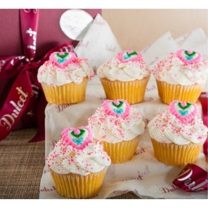 Dulcet Gift Baskets Valentines Royal Pink Heart Sprinkled Favorite Cupcakes - 1 of 4