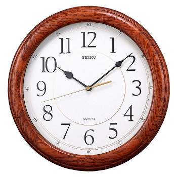 Seiko 1   Solid Oak with Arabic Numbers,   - Brown