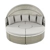 YOOCOZZ PE Rattan Round Outdoor Two-Tone Weave Sunbed with Removable Cushion and Retractable Canopy - 3 of 4