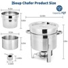 7QT Commercial-Grade Soup Chafer Set, Stainless Steel Round Food Warmers with Pots, Notched Lids & Fuel Holders, Commercial Buffet Equipment - 3 of 4