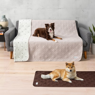 Large Beige Waterproof Quilted Pet Sofa Cover
