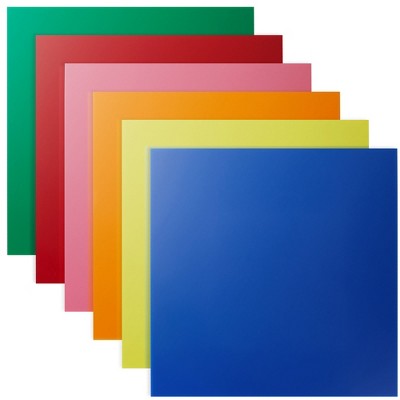 Colored Acrylic Square Blanks for Crafts 1/8 inch Thick (3mm 12x12 in 6 Colors 6 Pack)