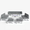 LayinSun 11-Piece Large Outdoor Modular L-Shaped Sectional Set with Propane Fire Pit Table - 2 of 4