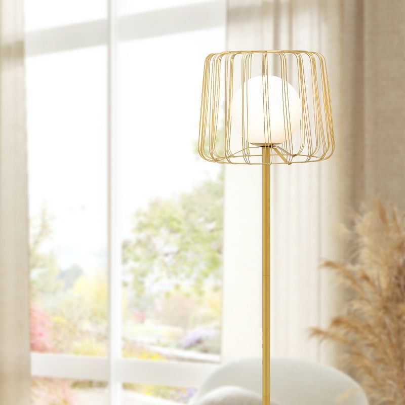 62.75&#34; Lucas Caged Globe Shade Floor Lamp - River of Goods, 3 of 11