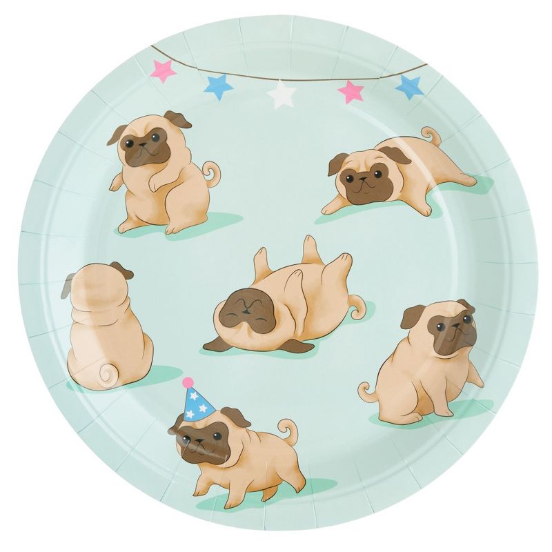 Blue Panda 144 Piece Dog Party Supplies, Pug Birthday Decorations with Paper Plates, Napkins, Cups, and Cutlery (Serves 24), 5 of 10