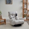 Vynxaria Gray 360¡ã Swivel Bean Bag Seat - 5-Way Adjustable Lounge Chair with Phone Holder - 4 of 4