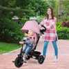 Costway 4-in-1 Baby Tricycle Toddler Trike w/ Reversible Seat, Canopy & Push Handle Black\Gray\Pink - 3 of 4