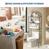 3-Tier Over The Toilet Storage, Over Toilet Bathroom Organizer Storage Cabinet, 67" Freestanding Bathroom Above Shelf, Black - 4 of 4