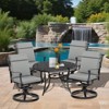 Aoodor 4Pcs Outdoor Cartridge High Back Dining Chair Cushion Set, Fade and Water Resistant Polyester Fabric Cover with Ties and Zipper - 2 of 4