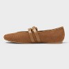 Women’s Henrietta Double Strap Mary Jane Flats with Memory Foam Insole – Universal Thread™ Taupe - 2 of 3