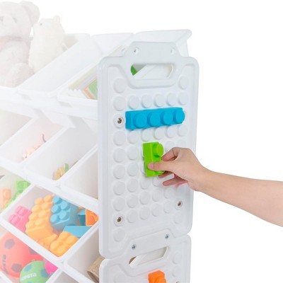 UNiPLAY 5 Tier White Plastic Toy Storage Organizer with Removable Bins
