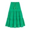 Collections Etc Tiered Eyelet Detail Scalloped Border Hem Elasticized Waist Skirt - image 2 of 4