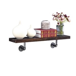 35.5" x 7.5" Industrial Pipe Wall Shelf - Danya B. - 1 of 4