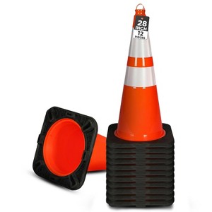 Pyle 28" PVC Traffic Cone - High Visibility, Pack of 12 - PTCN28X12.5 - 1 of 4
