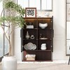 51.2" MDF Freestanding Display Cabinet with 4 Adjustable Glass Shelves, LED Lighting and Metal Frame for Living Room - 3 of 4