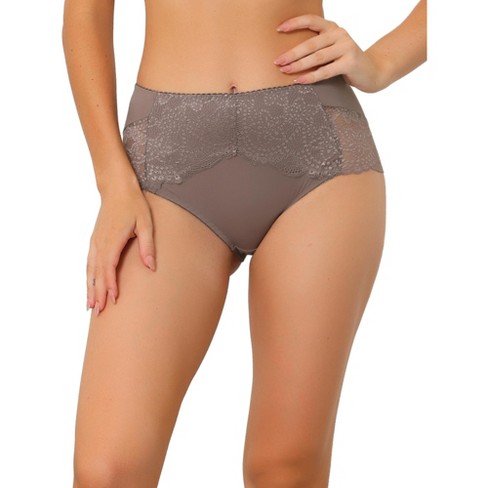 Agnes Orinda Women's Plus Size Mid Waist Comfy Hipster Lace Trim Silky  Briefs Dark Coffee Large : Target