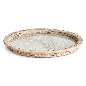 Plum & Post Burma Rattan Serving Platter, Whitewash - 1 of 4