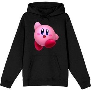 Pink Mochi Waving Men Black Hoodie - 1 of 2