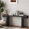 66" Minimalist Console Table Behind Couch with Wood Veneer,Wood Open Base Console Table,Freestanding Living Room Console Table Decor-Coolbibila - 2 of 4