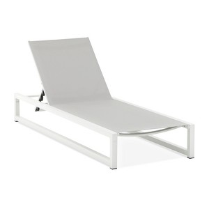 VisioGear Outdoor Chaise Lounge with 5-Level Adjustable for Patio, Poolside, Gray&White, 77"*26.5"*10.5" - 1 of 4