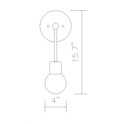 Matte Black and Brass Dimmable Wall Sconce