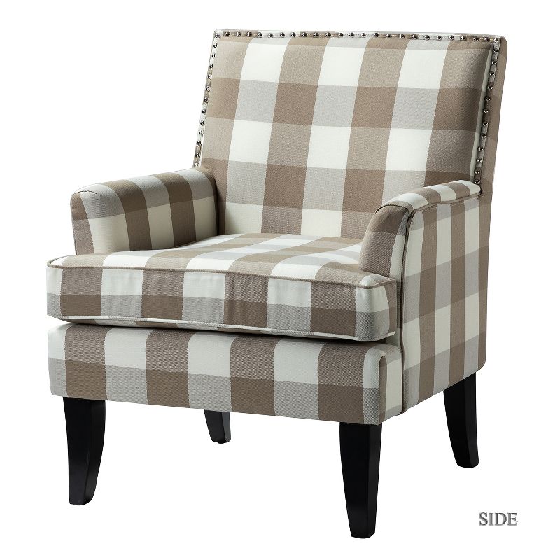 Sara Upholstered Accent Chair with Nail Head Trim and High resilience cushion | Karat Home, 1 of 12