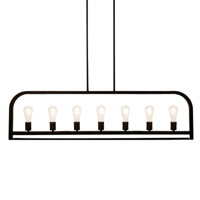 LNC Butterscouch 7-Light 49.2" Modern Linear Oversized Kitchen Island Pendant Lighting, Matte Black