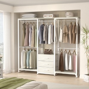 Besiost Clothing Rack with Fabric Drawers, Freestanding Closet Organizer - 1 of 4