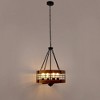 DORESshop Black and Brown Farmhouse Chandelier for Dining Room, 4-Light Pendant Kitchen Island Lighting,for Entryway Foyer Bedroom - 4 of 4