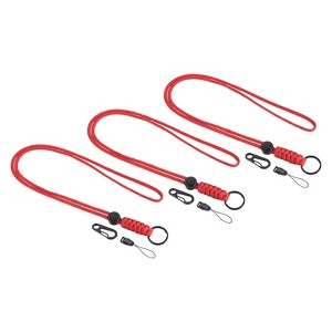 Unique Bargains Necklace Keychain Cord Metal Clasp Hook Ring Strap for Keys Whistle ID Card Badge Holder 3 Pcs - 1 of 4
