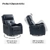 Set of 2 Flavio Genuine Leather Swivel Rocker Recliner with nailhead trims for living room | ARTFUL LIVING DESIGN - 3 of 4