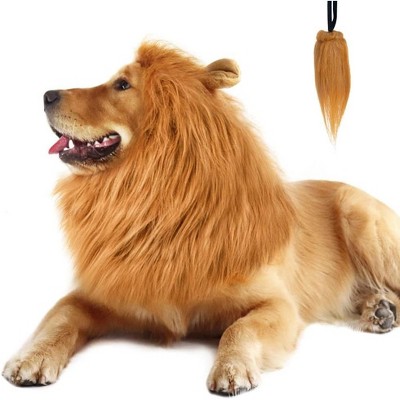 Lion Mane for Dog Costumes, Realistic Wig for Medium to Large Sized Dogs, Halloween Costumes