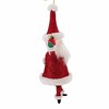De Carlini Italian Ornaments 8.0 Inch Hollydance Sparkle Claus Christmas Tree Ornament , Christmas Decor Glittered Santa (1PC) - 4 of 4